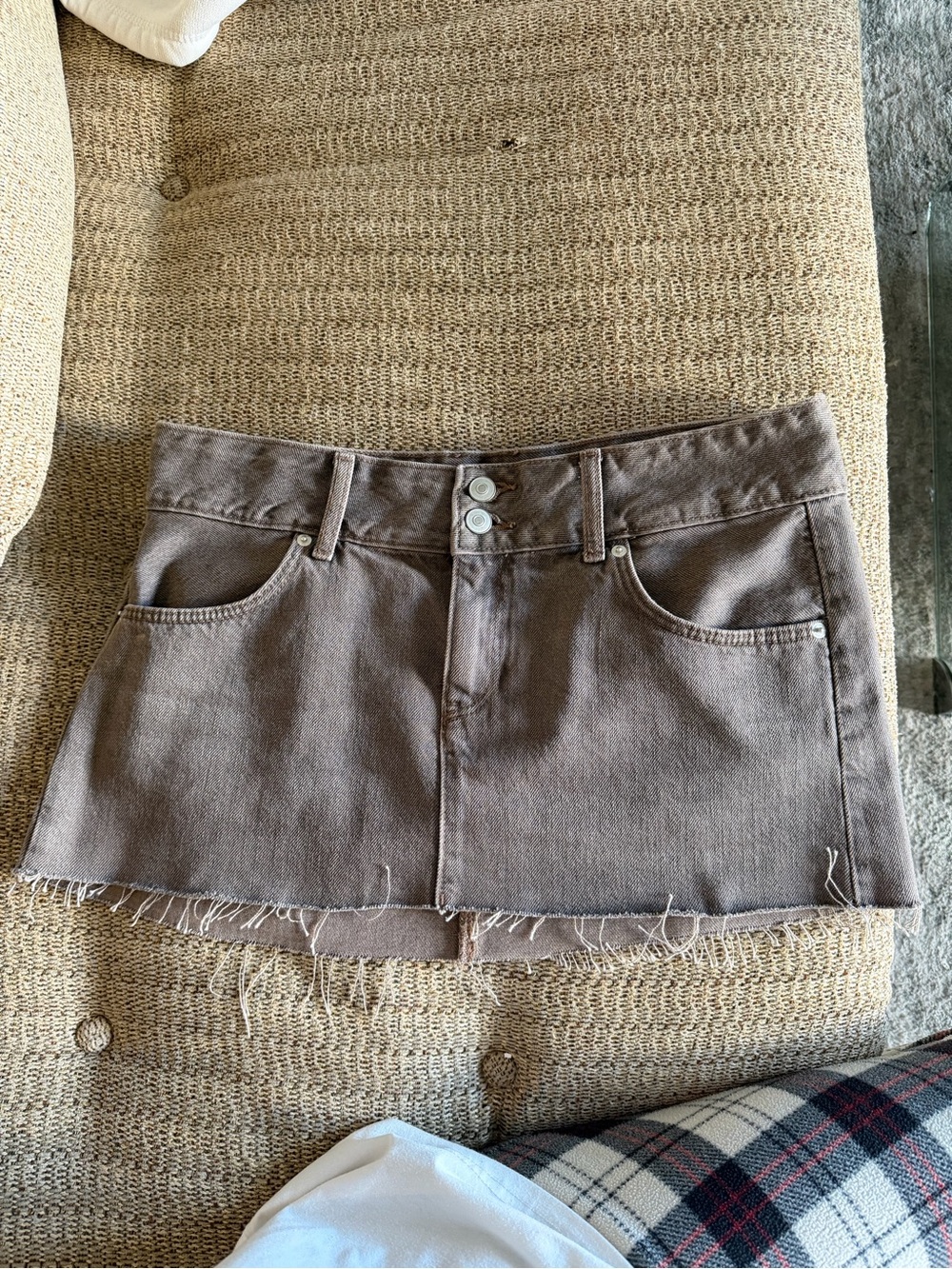 Zara low waisted brown mini skirt size S